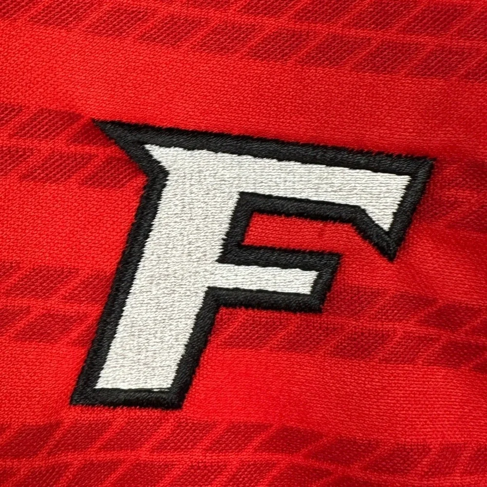 NEW Fairfield Stags Nike Victory Polo Shirt Mens Small Red Dri-Fit Striped Rugby